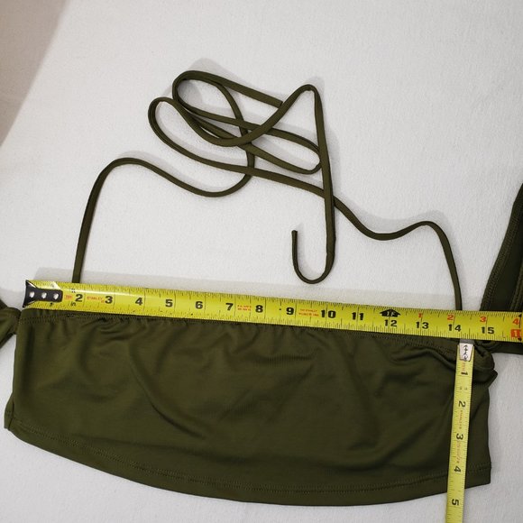 Stripper Extraordinaire 2pc Olive Green Outfit Halter Tube Top - Picture 7 of 11